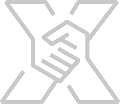 Excel brandmark construction, the X built from two interlocking hands