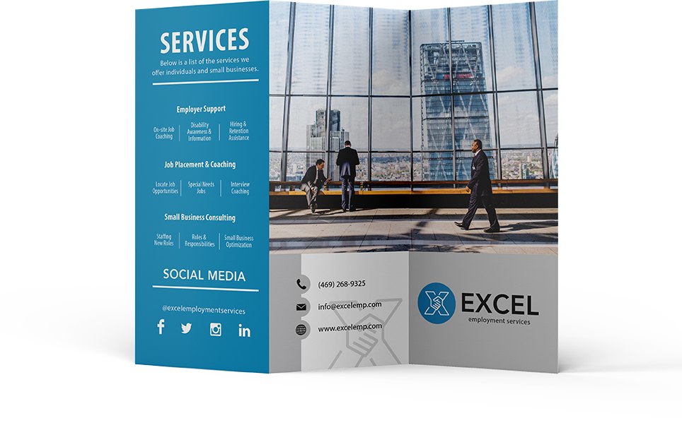 Excel brochure services panel