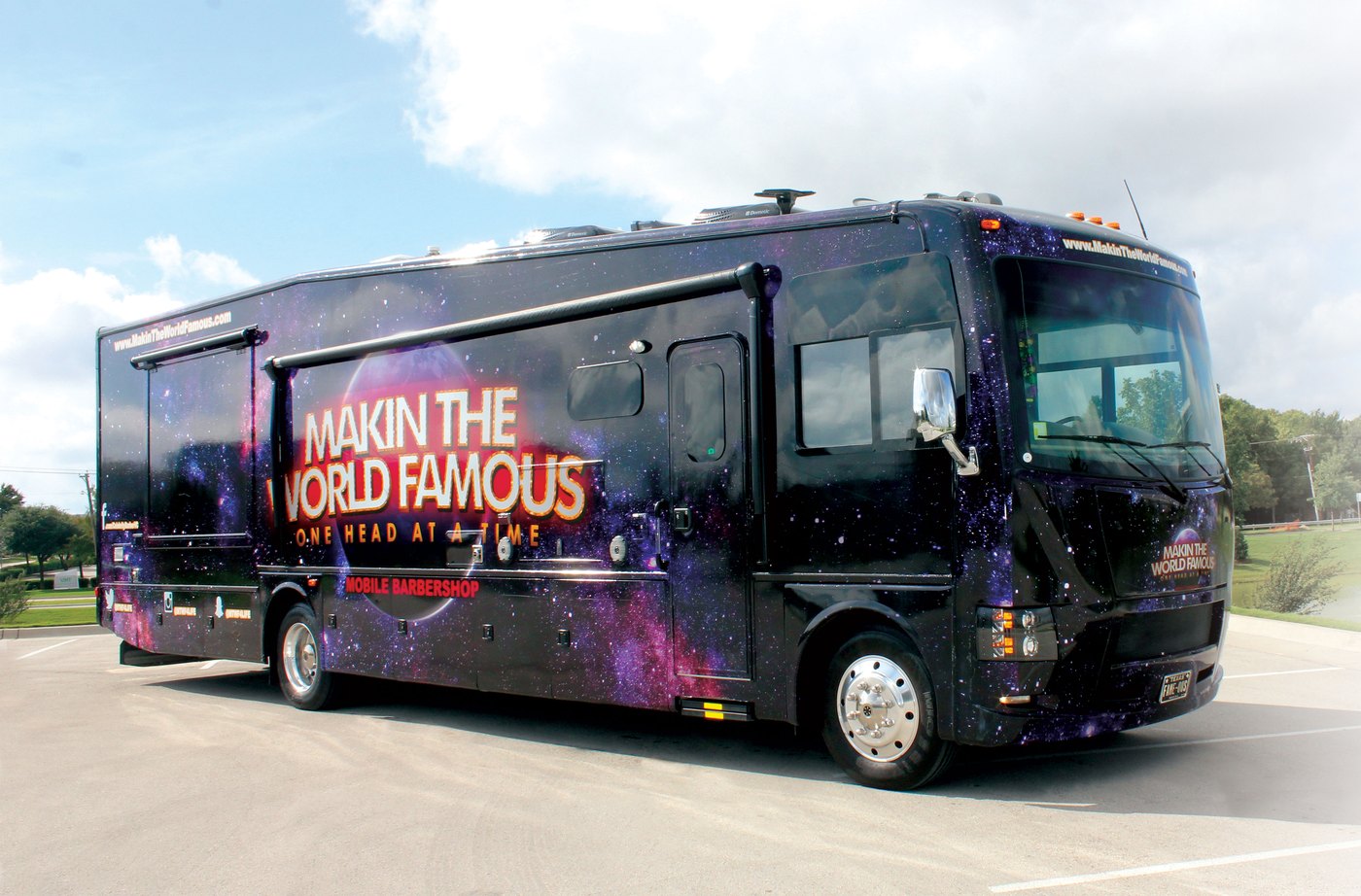 The finished Makin The World Famous mobile barbershop